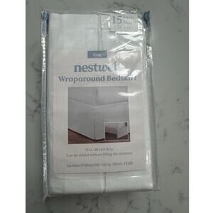 Nestwell King Size 15-Inch Full Wraparound Bed Skirt in Ivory New in Packaging